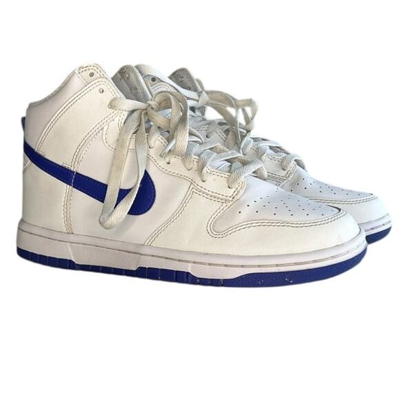 Mens Nike Dunk High DV0828-101 Leather Athletic Sneaker Shoes Size 8 White - Picture 3 of 6